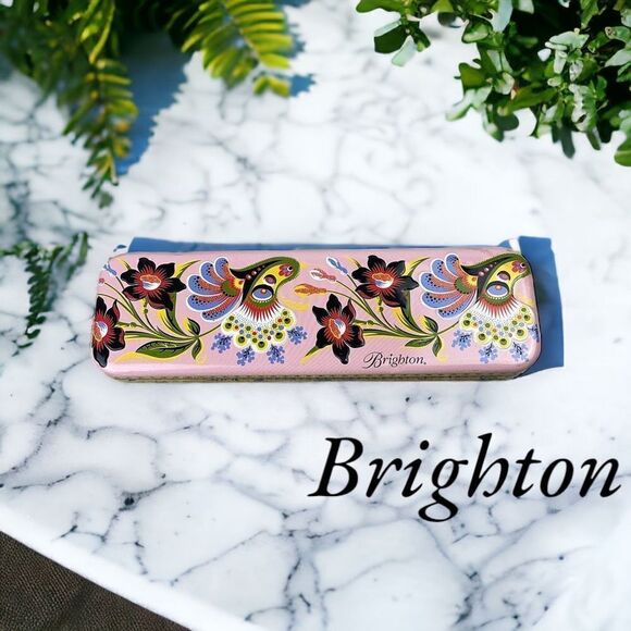Vintage Brighton Tin. Pink Floral Paisley Storage. Gift or Trinket Box. Watch Bo - Picture 1 of 7